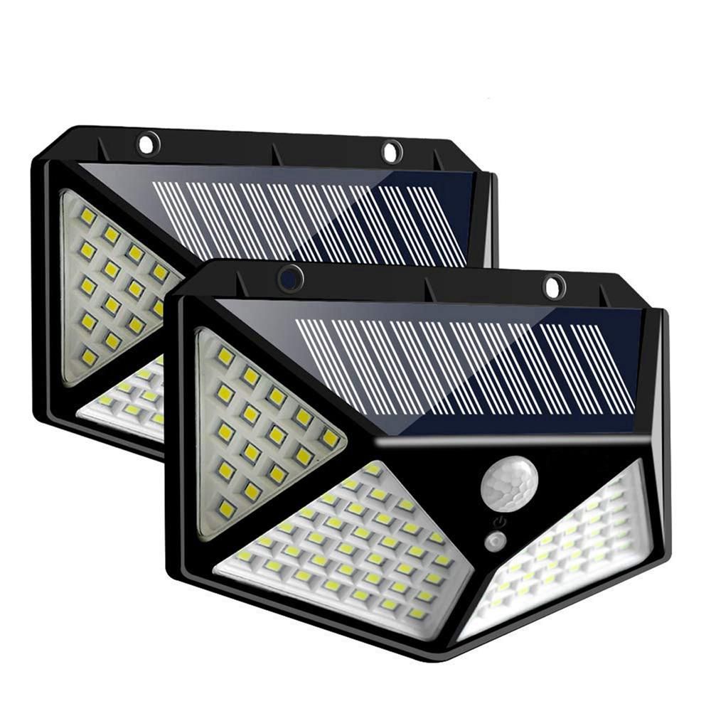Waterproof 100 LED PIR Motion Sensor Solar Power Light Black