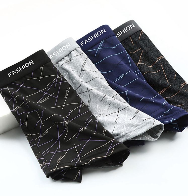 Men's Cotton Boxer Briefs Four-Pack-Multicolor