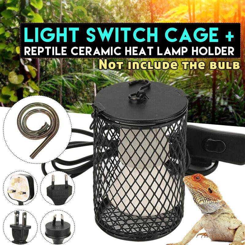 Reptile Ceramic Heat Lamp Holder + Light Switch Cage For Chicken Brooder U.S. Regulations