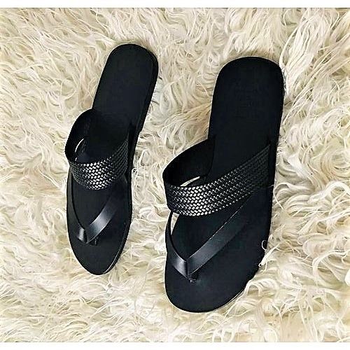 Men's Black Leather Palm