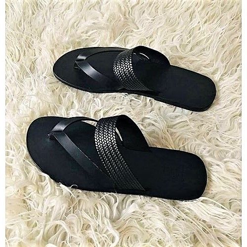 Men's Black Leather Palm