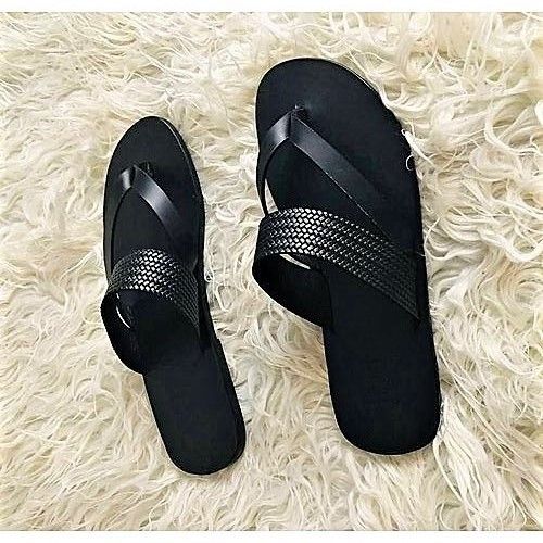 Men's Black Leather Palm