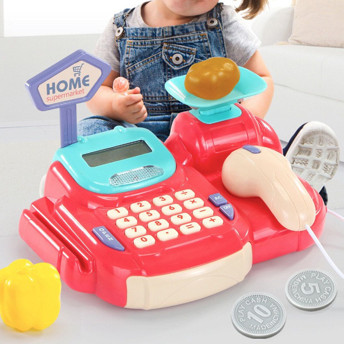 Kids Children Funny Sound Simulation Cash Register Pretend Cashier Play Toy