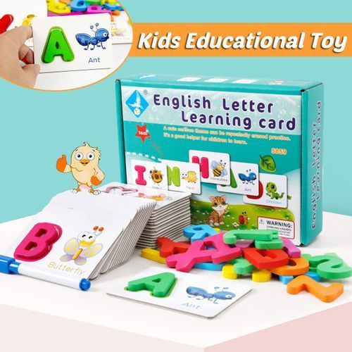 Puzzle Alphabet Letters Animal Cards Baby Kids Educational
