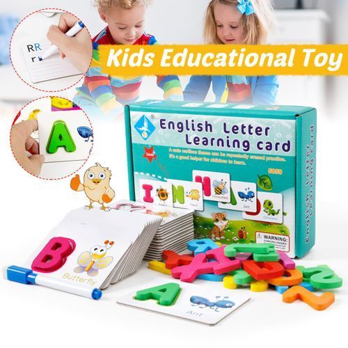 Puzzle Alphabet Letters Animal Cards Baby Kids Educational