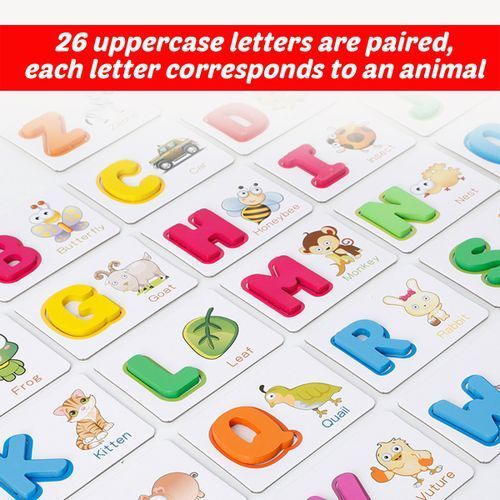 Puzzle Alphabet Letters Animal Cards Baby Kids Educational
