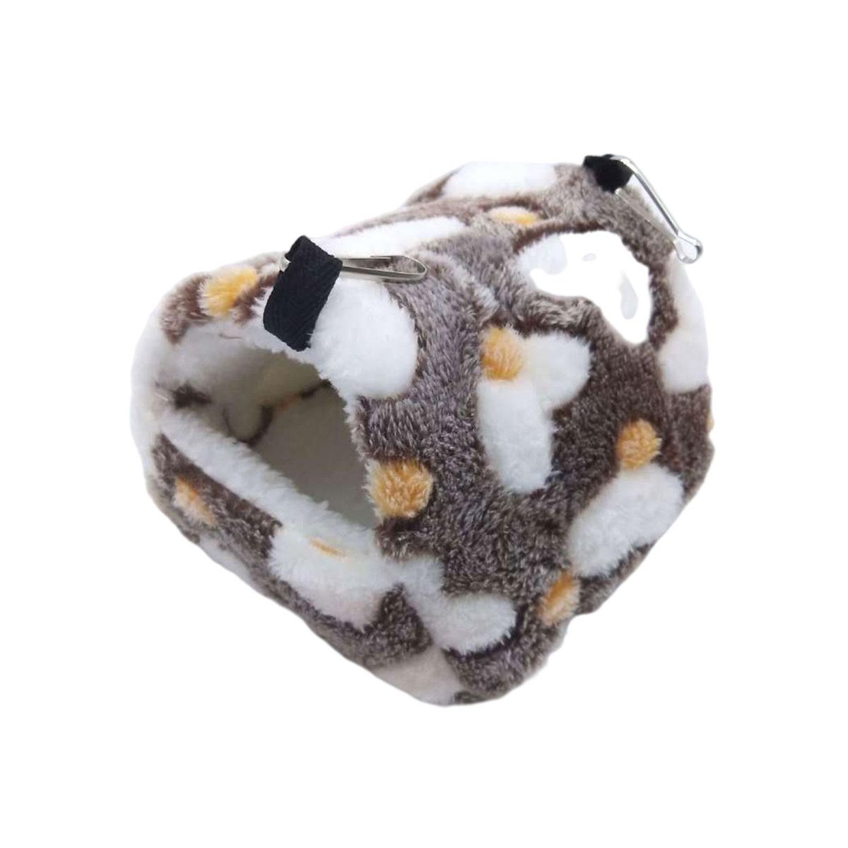 Plush Hamster Bed Cave Hamster House Brown And White Heart