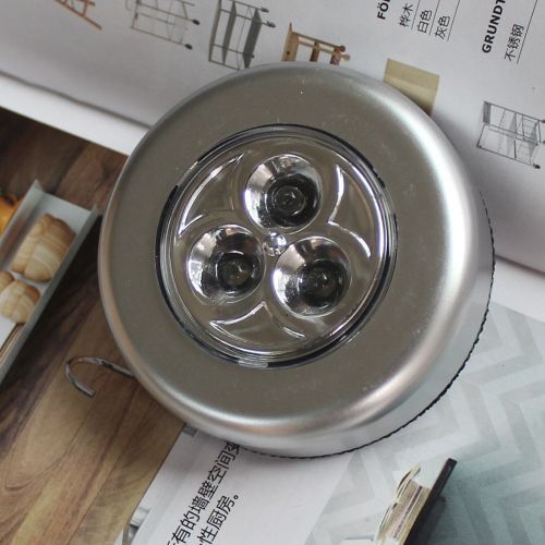 Hot 3 LED Stick Light Lamp Battery Powered Stick Tap Worldwide Kitchen Cabinet Closet Push Tap Home Stick On Lamp