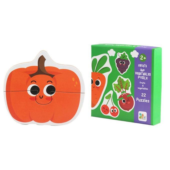 Cartoon Car Vegerable Wooden Jigsaw Puzzles Pairing Game-