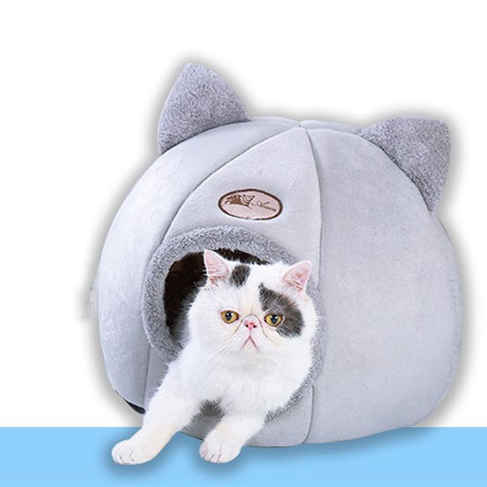 Pet Tent Cave Bed For Cats/Small Dogs Velvet Self-Warming