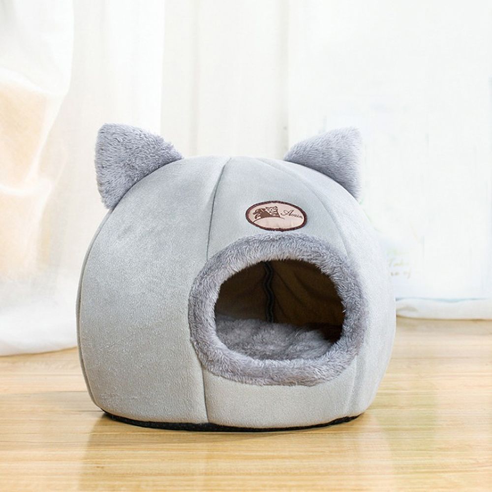 Pet Tent Cave Bed For Cats/Small Dogs Velvet Self-Warming