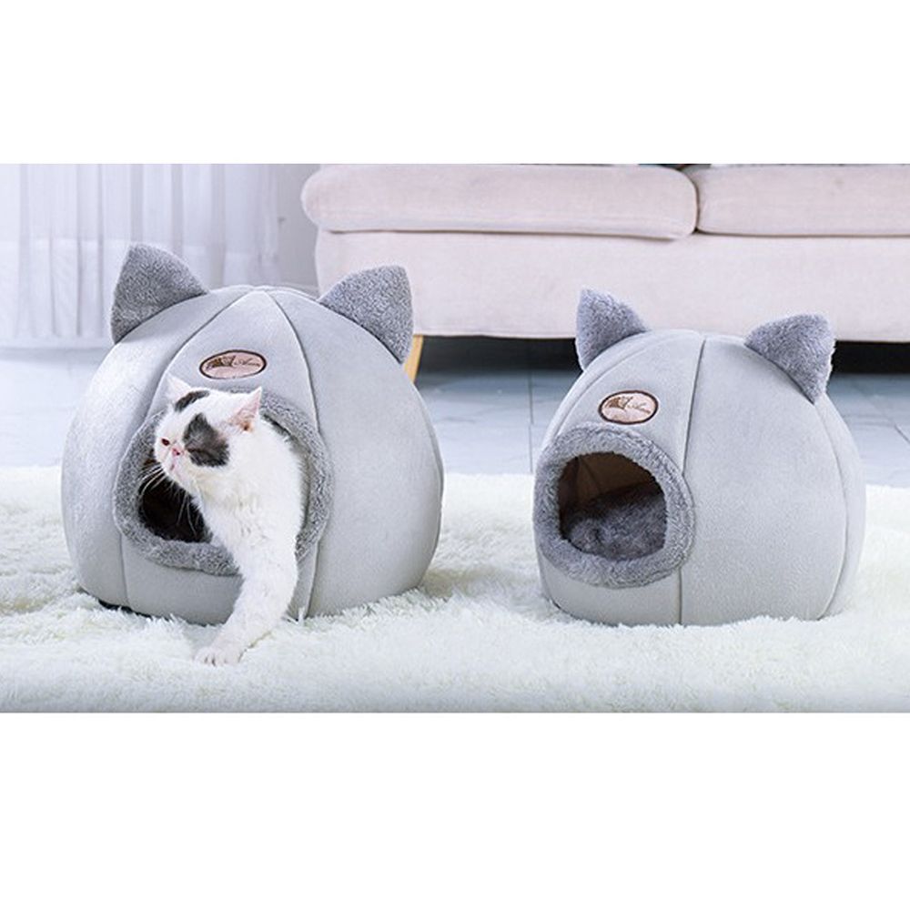 Pet Tent Cave Bed For Cats/Small Dogs Velvet Self-Warming