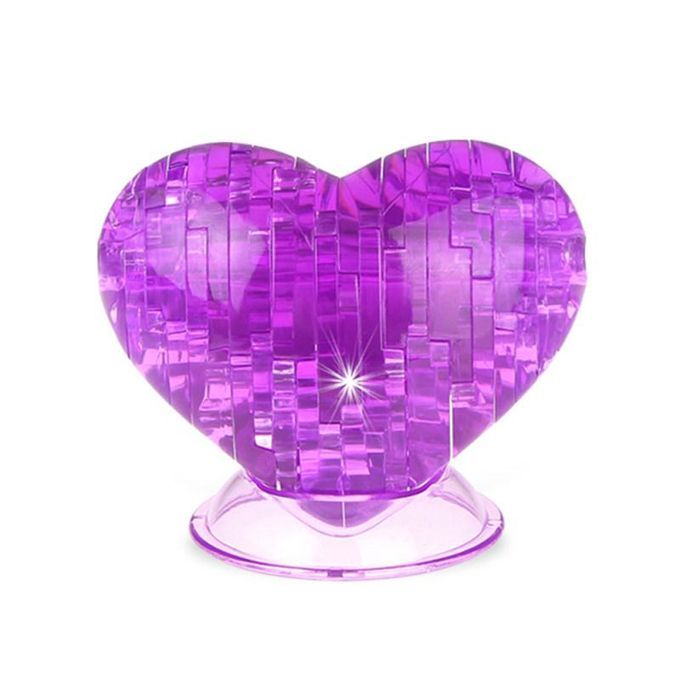 3D Crystal Love Heart Puzzle Jigsaw Model Blocks Gadget-Blue