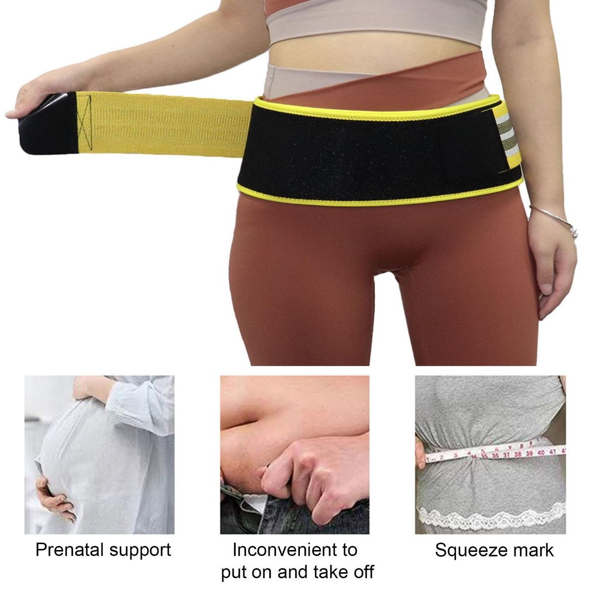 Double Waistband Compression Brace for Sciatica Sciatica Lower Back Yellow