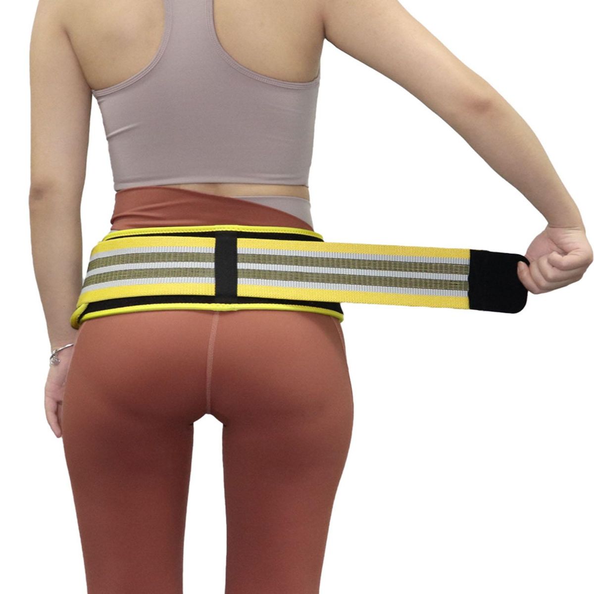Double Waistband Compression Brace for Sciatica Sciatica Lower Back Yellow