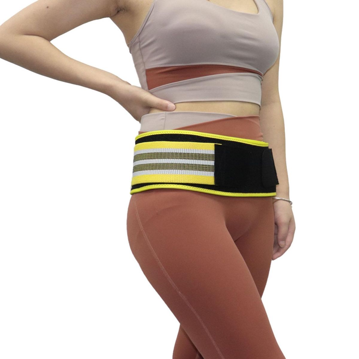 Double Waistband Compression Brace for Sciatica Sciatica Lower Back Yellow