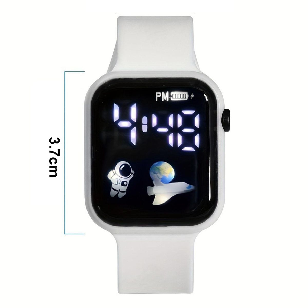 Shockproof Watch Square Led Digital Watch Stylish Sporty for Students Black