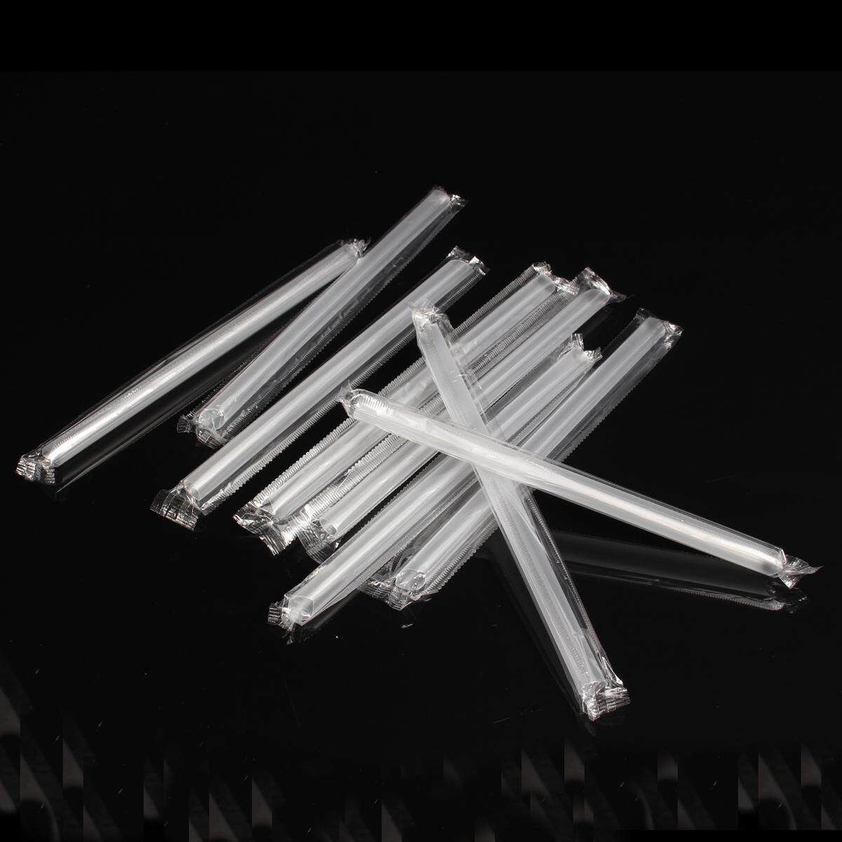 100pcs 7" Big Huge Milkshake Straws Pearls Boba MilkTea Smoothie Drinking Party Clear Transparent