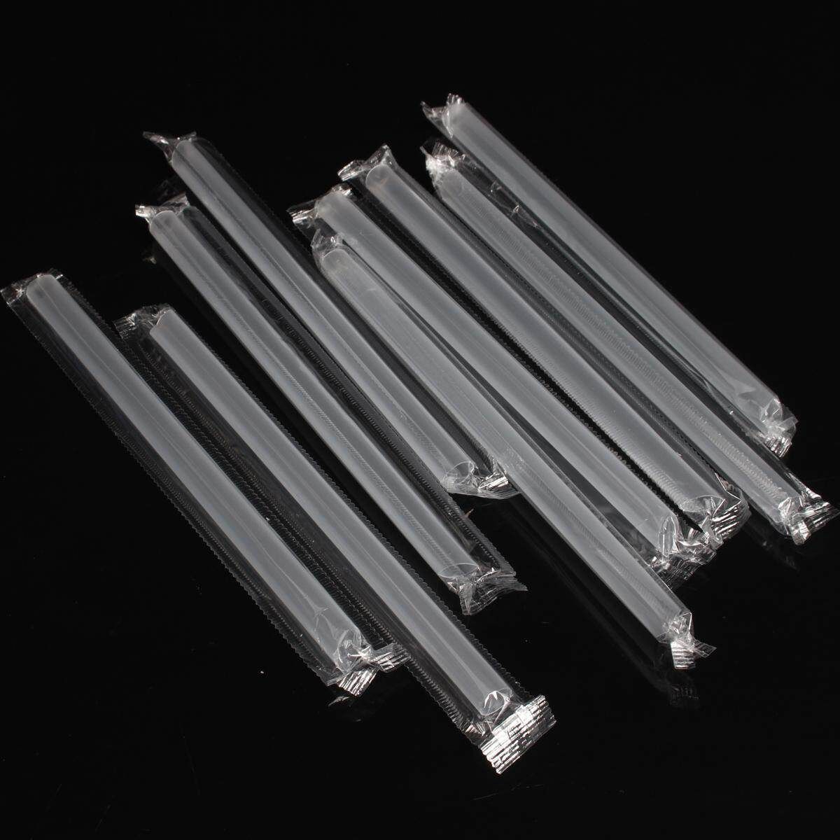 100pcs 7" Big Huge Milkshake Straws Pearls Boba MilkTea Smoothie Drinking Party Clear Transparent