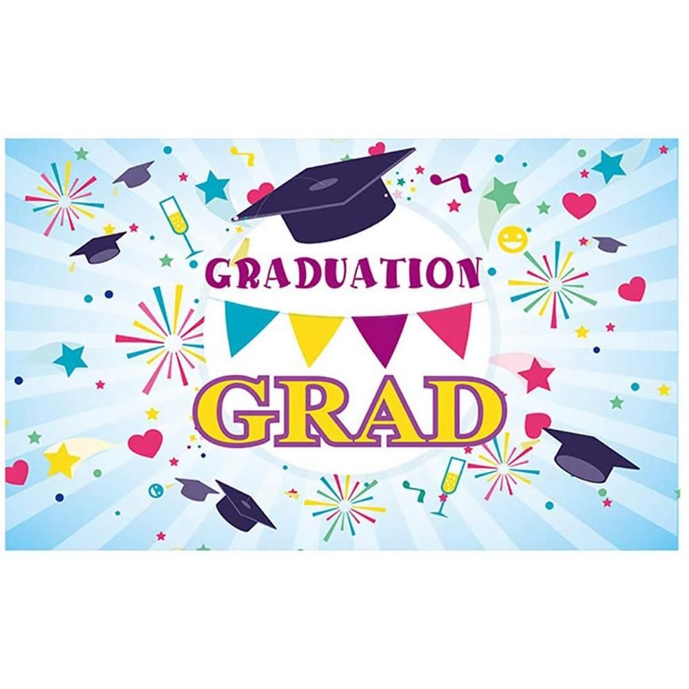 Graduation Party Backdrop Banner Extra Large 71x43.3 Inch