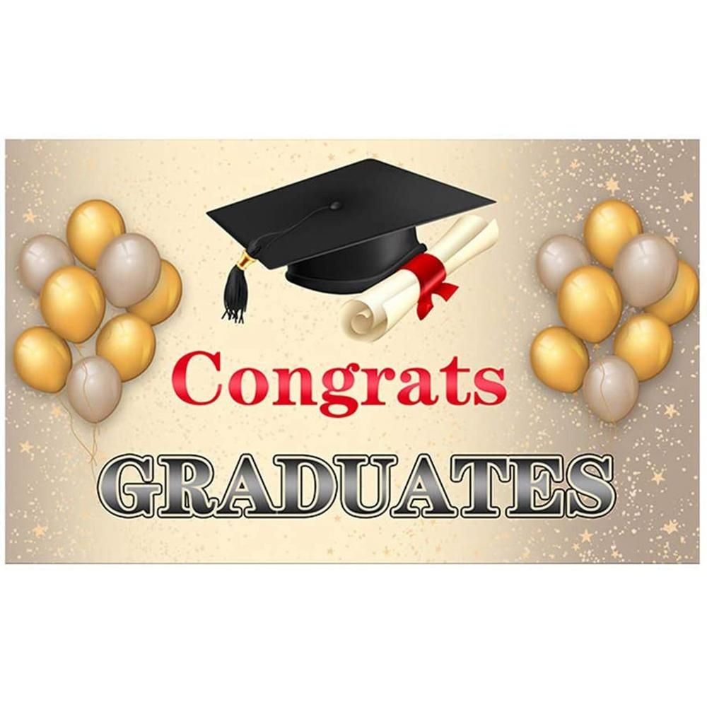 Graduation Party Backdrop Banner Extra Large 71x43.3 Inch