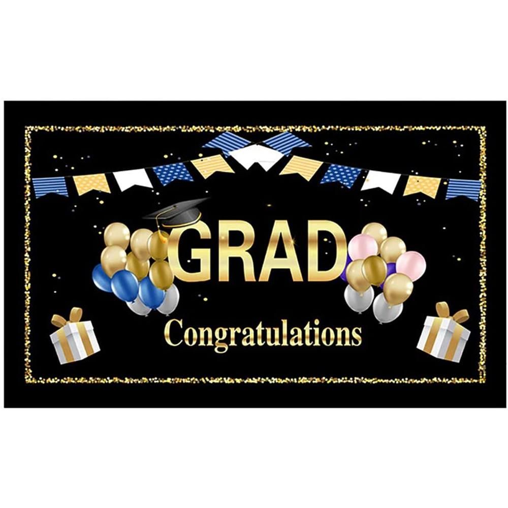 Graduation Party Backdrop Banner Extra Large 71x43.3 Inch