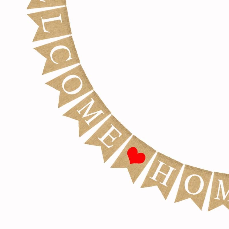 Welcome Home Banner Burlap Sign Party Buntings