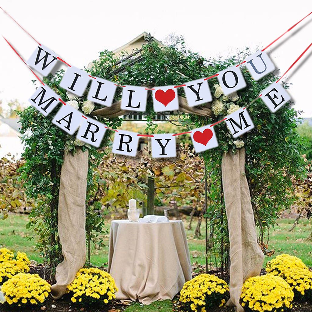 WILL YOU MARRY ME Paper Bunting Banner Engagement Garland Party