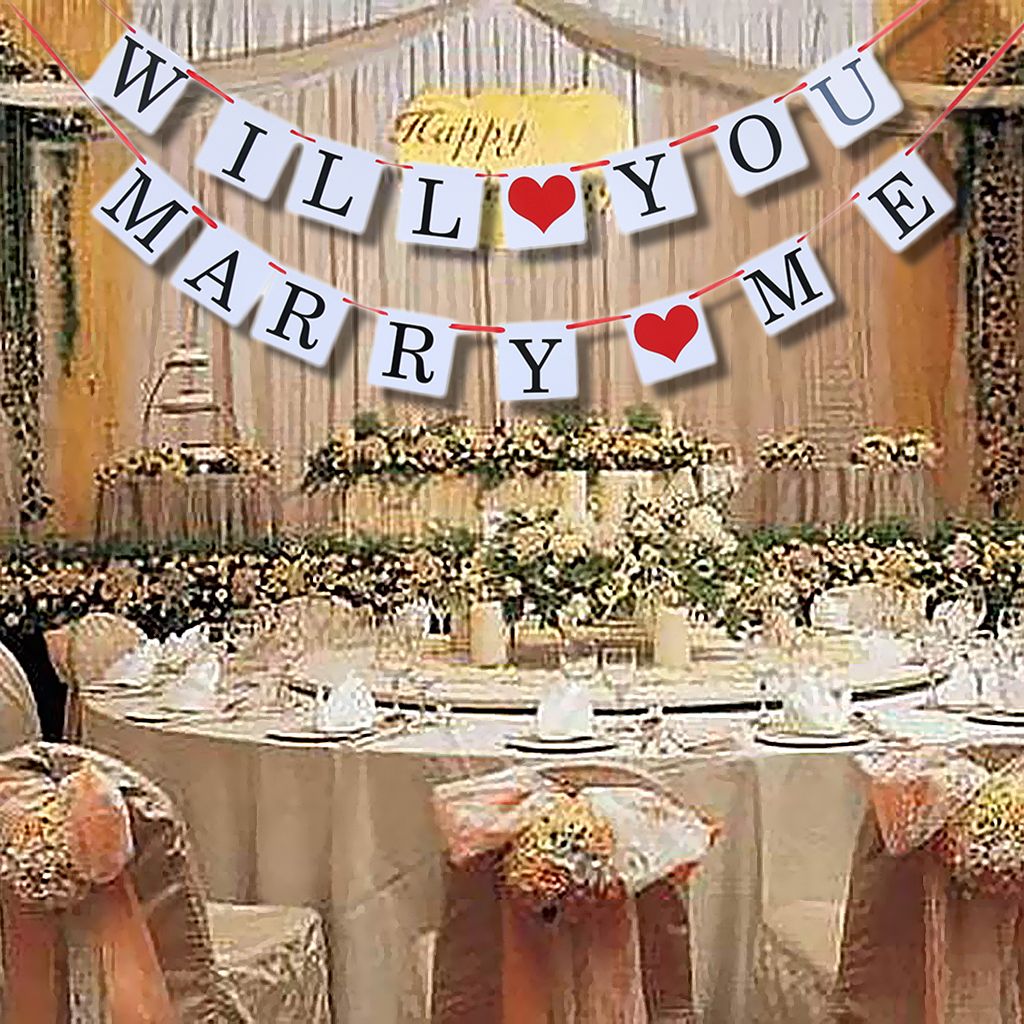 WILL YOU MARRY ME Paper Bunting Banner Engagement Garland Party