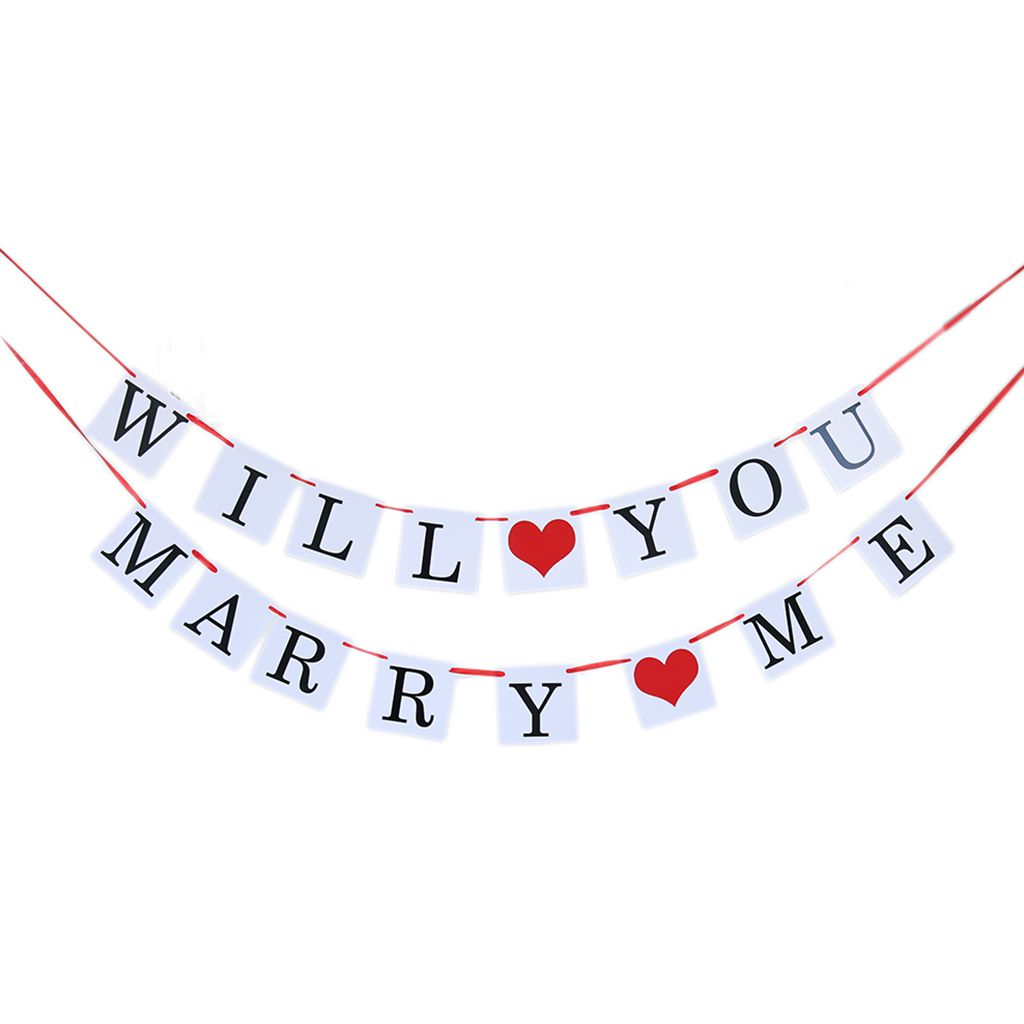 WILL YOU MARRY ME Paper Bunting Banner Engagement Garland Party