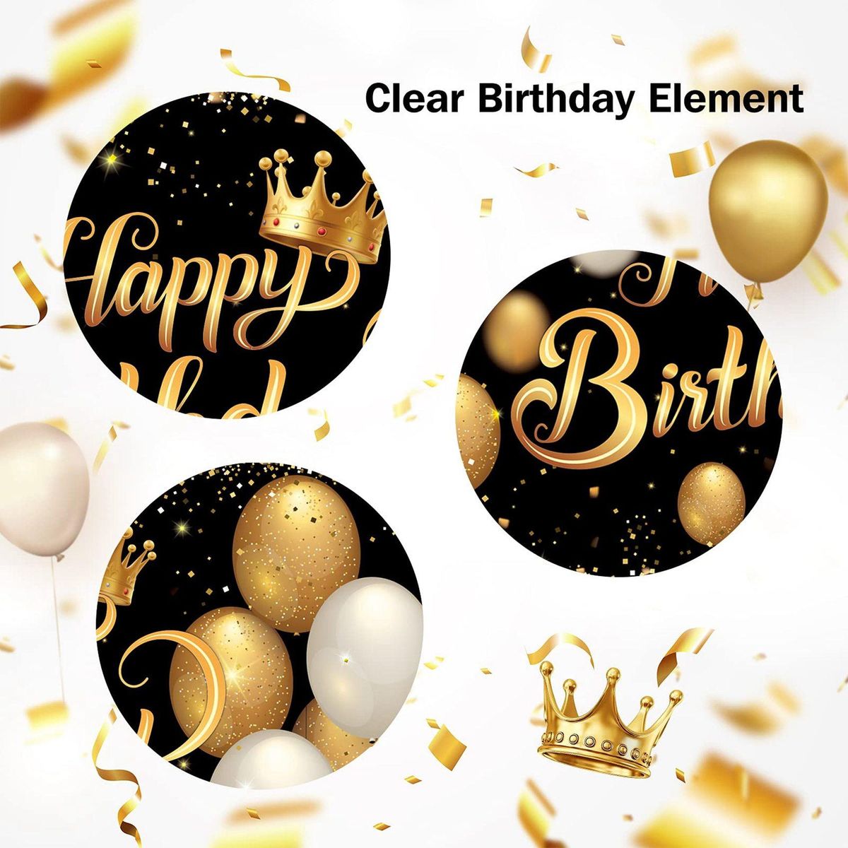 Happy Birthday Banner Decorations Large Birthday Black Gold