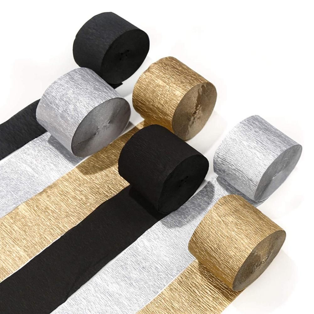 Crepe Paper Streamers12 Pcs Gold Streamers, Silver and