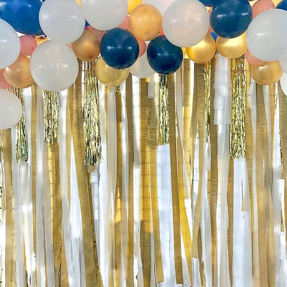 Crepe Paper Streamers12 Pcs Gold Streamers, Silver and