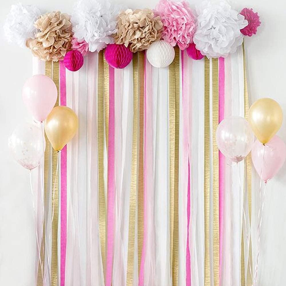 Crepe Paper Streamers12 Pcs Gold Streamers, Silver and