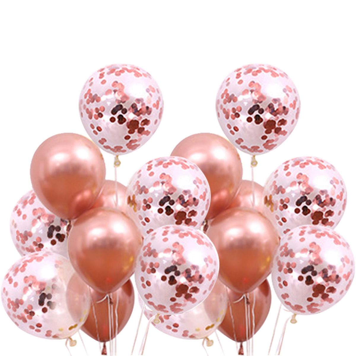 50PCS Rose Gold Birthday Party Decorations Set Boys Girls Women Birthday Party Supplies Happy Birthday Sequin Heart Balloons for Baby Birthday Party Decorations
