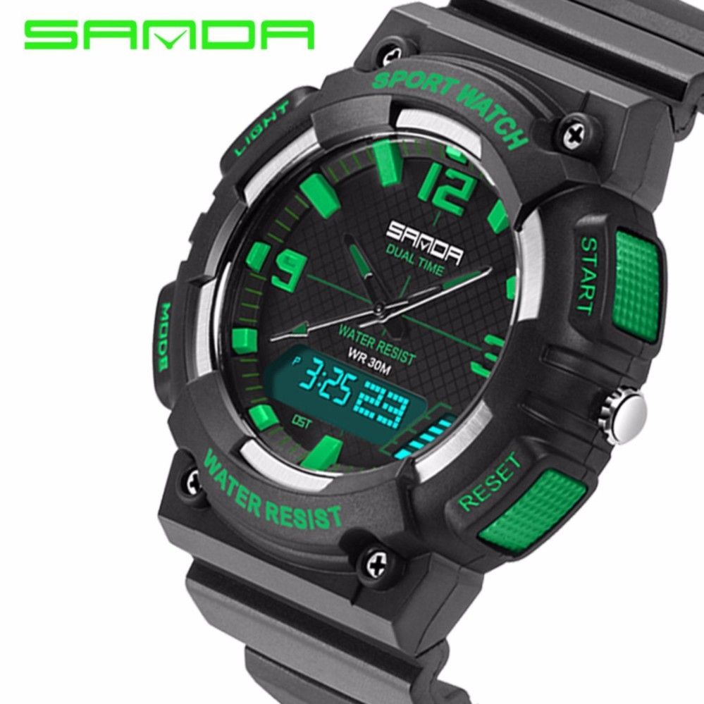 SANDR Multifunction Analog Digital-Watch Men Waterproof LED Sport Military Watches Mens Student Xfcs Wristwatch Reloj Hombre 734