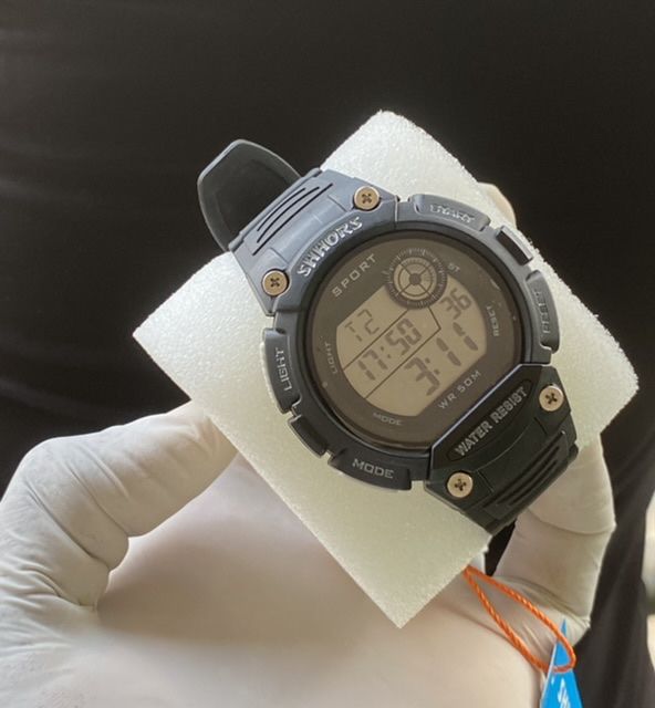 Rubber Strap Black Sport Watch