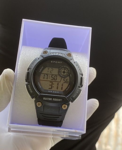 Rubber Strap Black Sport Watch