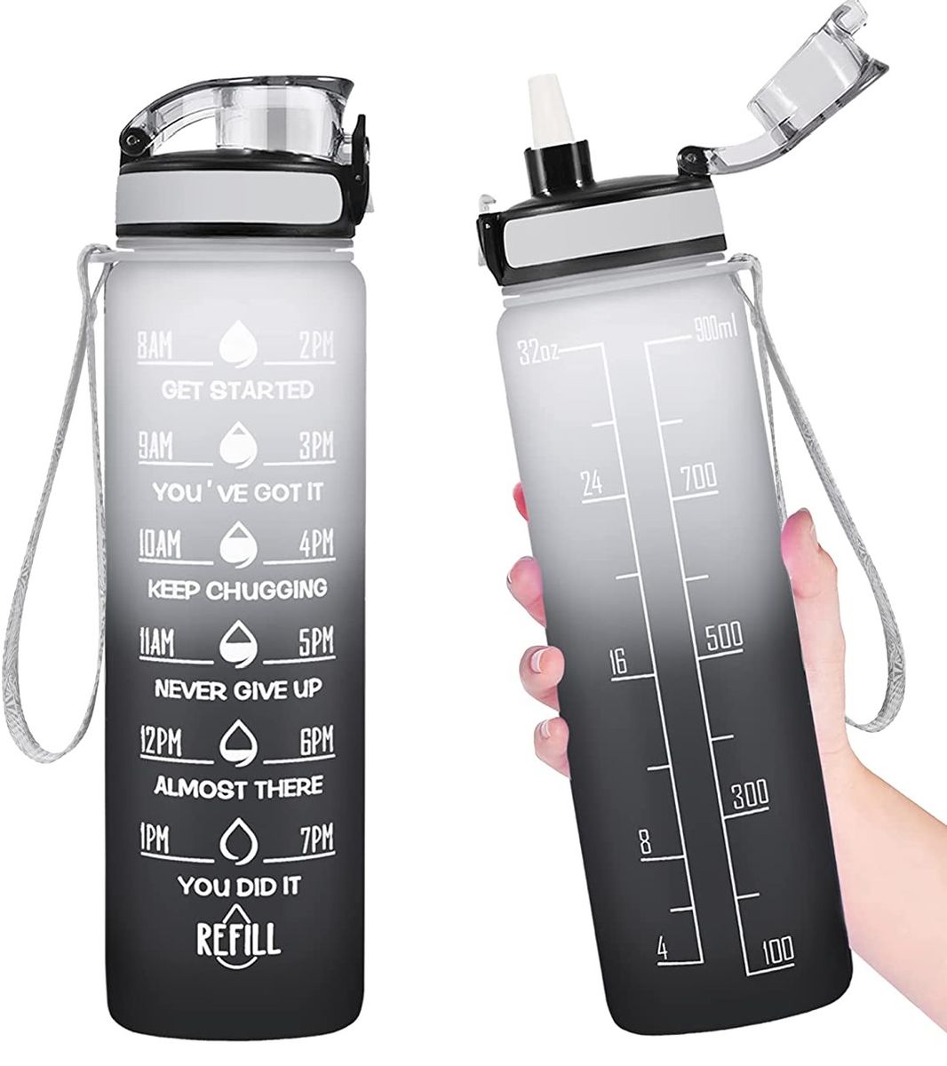 1Liter Water Bottle Motivational Sport Water Bottle Leakproof Drinking Bottles