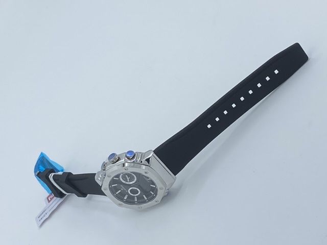Chronograph Rubber Strap Luminous Black Wrist Watch