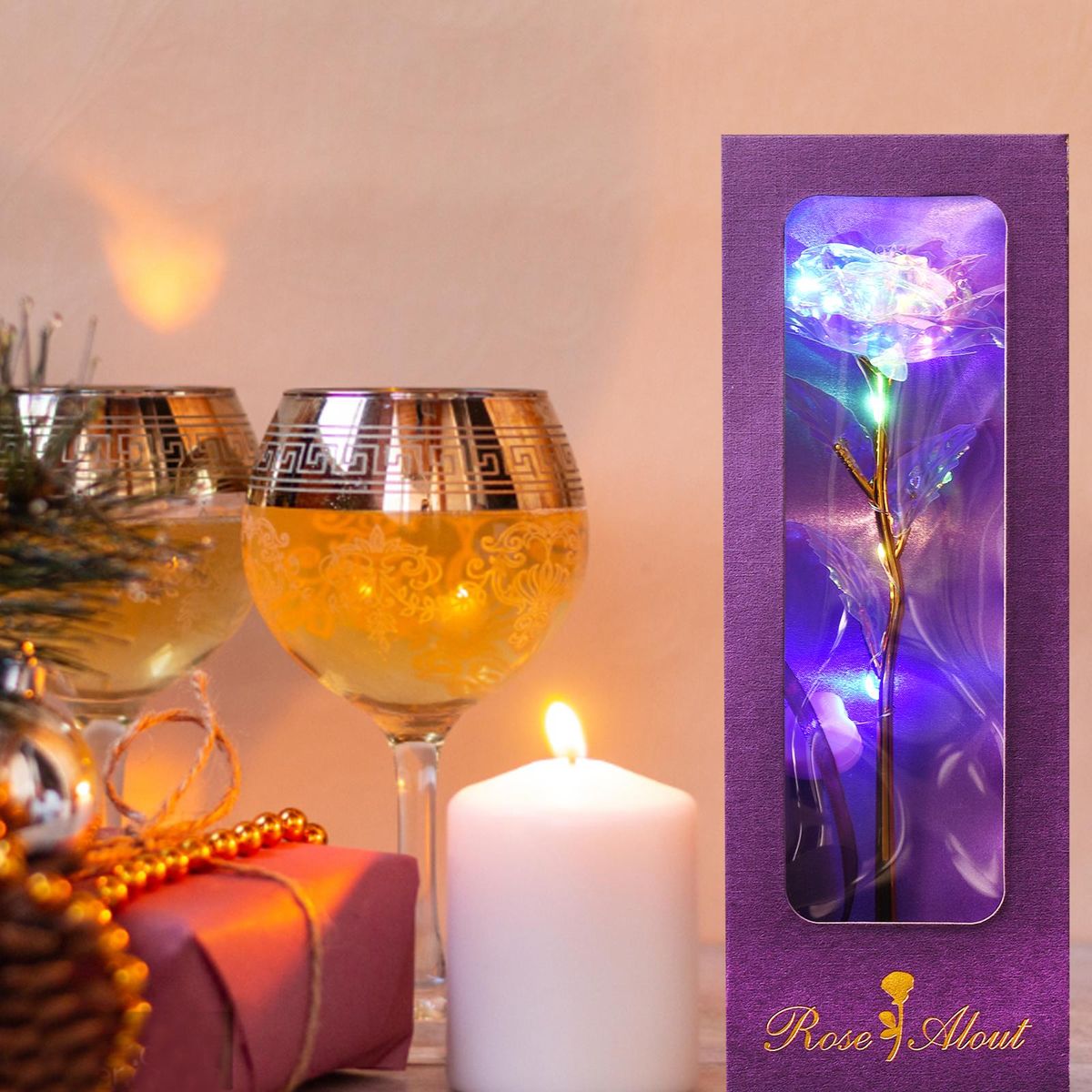 Colorful Galaxy Rose Mother's Day Gifts Golden Foil Roses with LED Lights Gold Roses Gifts for Women's Birthday Valentine's Day