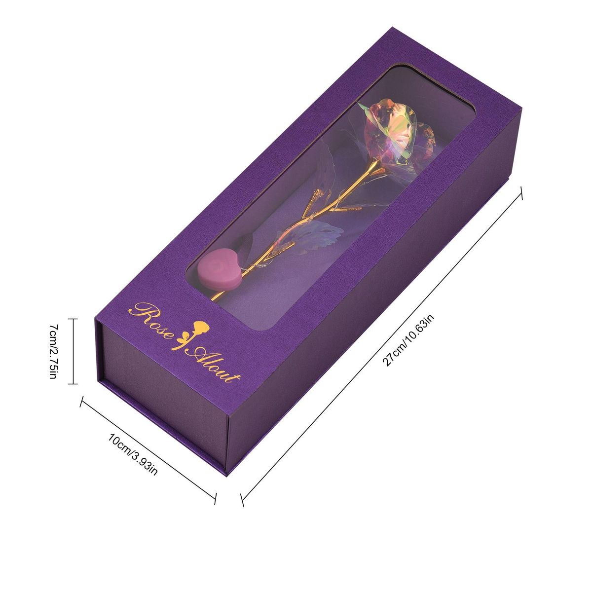Colorful Galaxy Rose Mother's Day Gifts Golden Foil Roses with LED Lights Gold Roses Gifts for Women's Birthday Valentine's Day