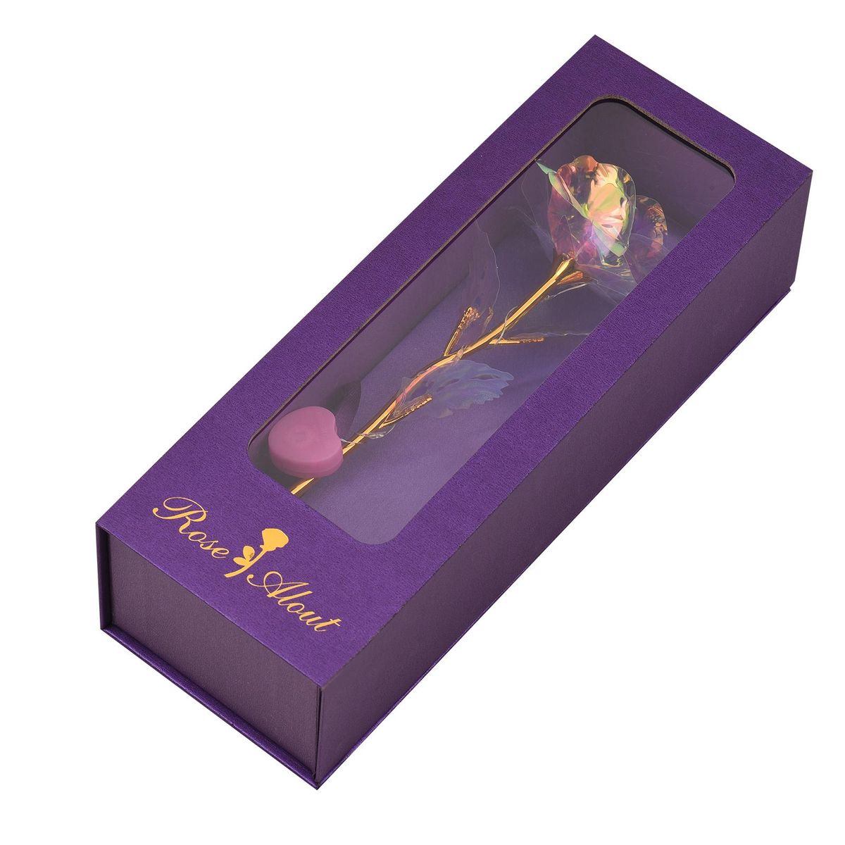 Colorful Galaxy Rose Mother's Day Gifts Golden Foil Roses with LED Lights Gold Roses Gifts for Women's Birthday Valentine's Day