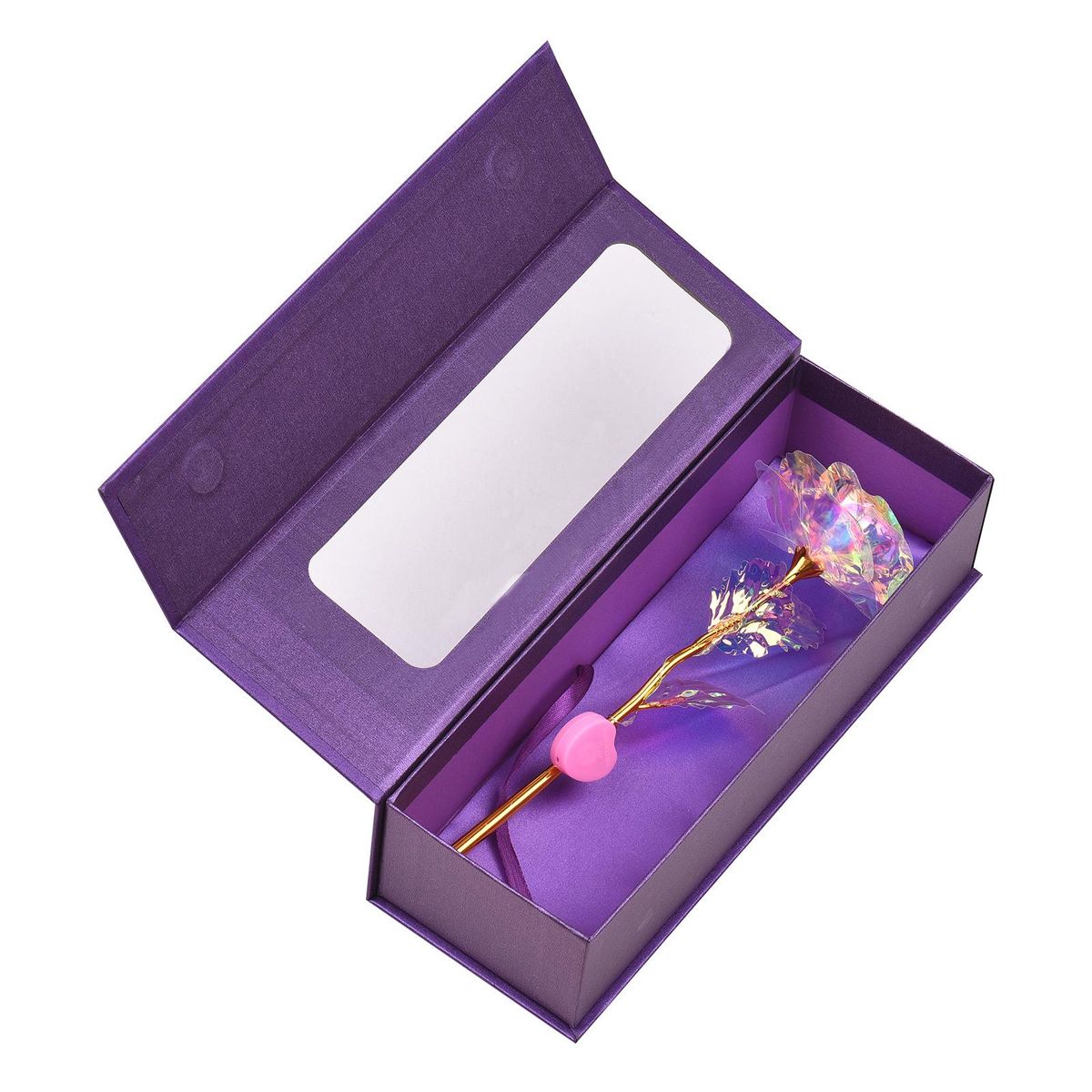 Colorful Galaxy Rose Mother's Day Gifts Golden Foil Roses with LED Lights Gold Roses Gifts for Women's Birthday Valentine's Day