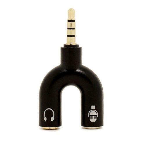 U-Type Dual 3.5MM Headphone And Microphone Splitter Adapter