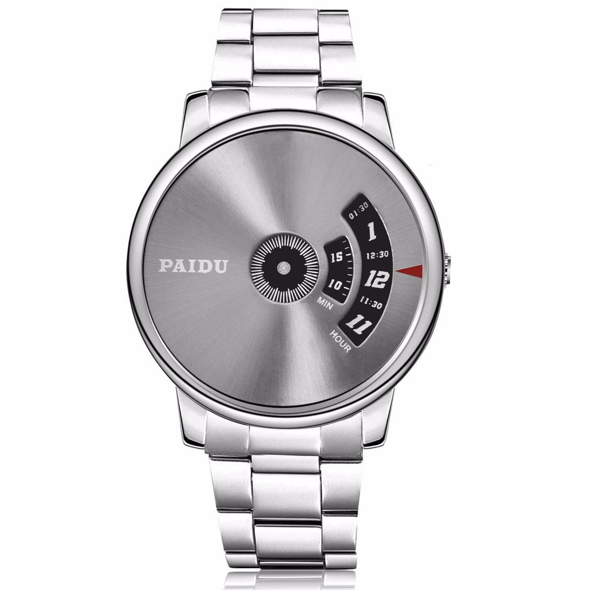 Paidu Men Roating Quartz Fashion Wrist Watch(Color:Silver)