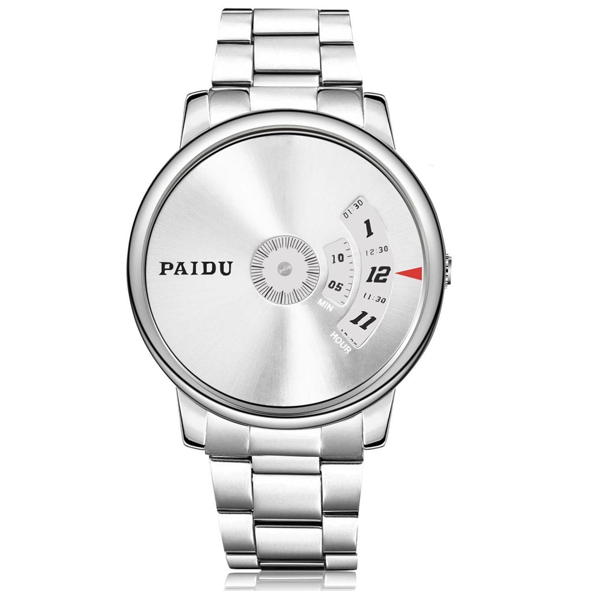 Paidu Men Roating Quartz Fashion Wrist Watch(Color:Silver)
