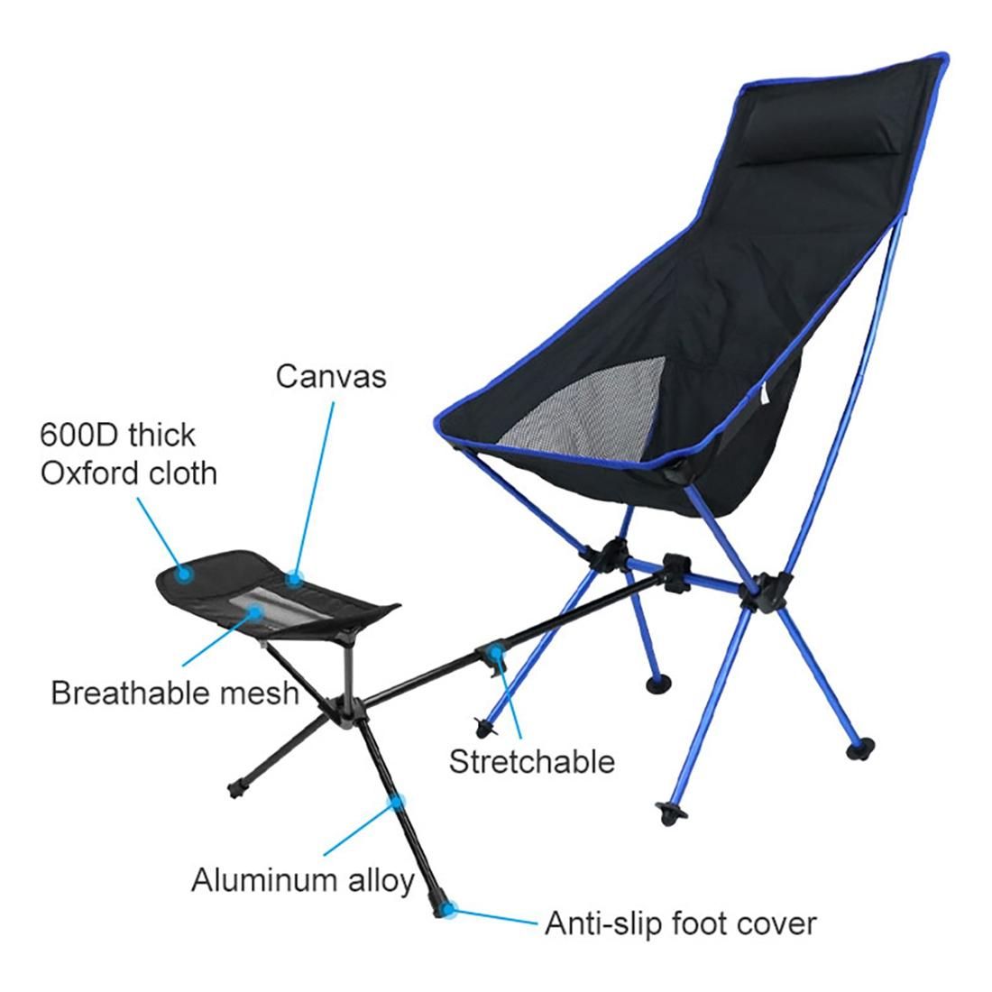 Collapsible Footstool for Outdoor Camping BBQ Beach Chair