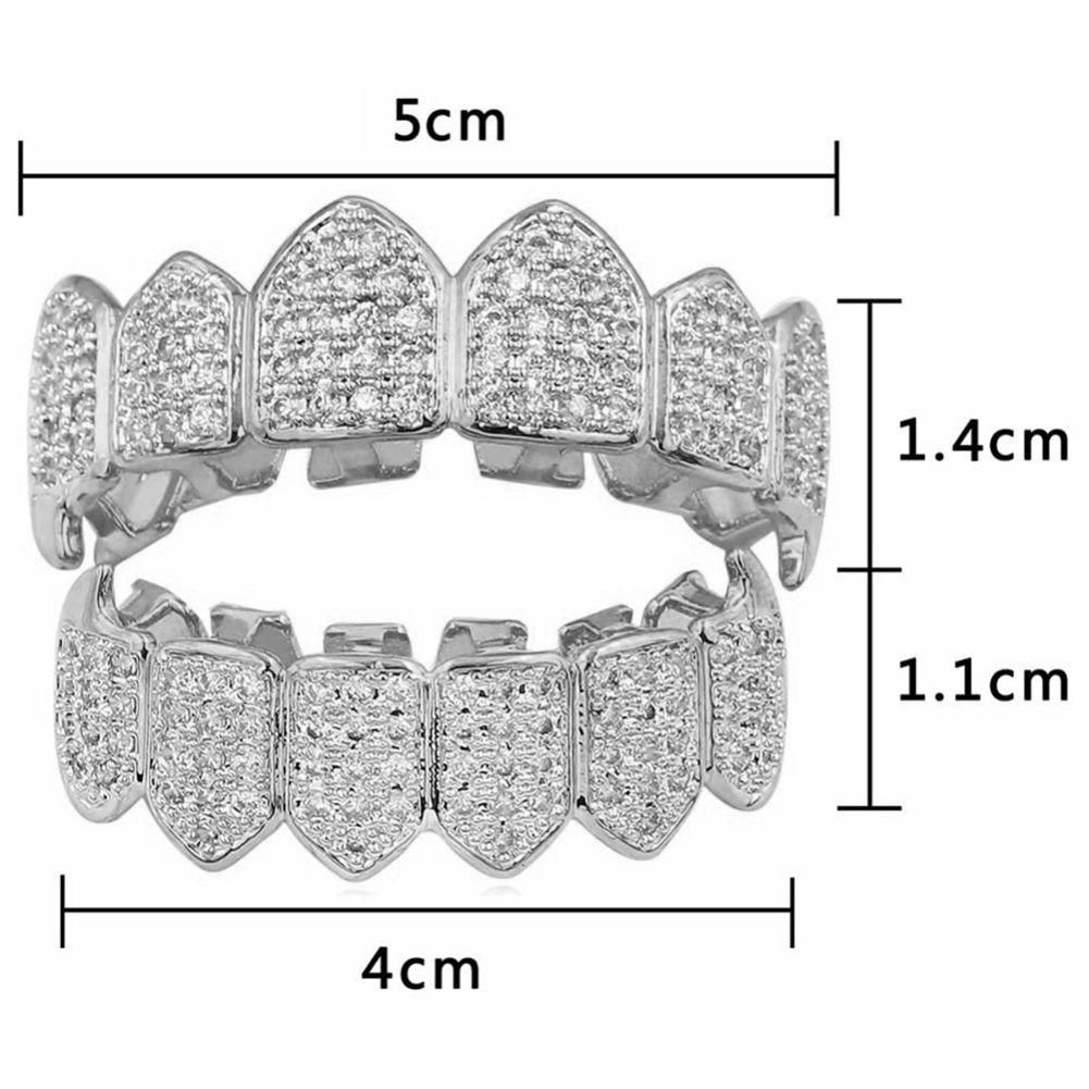 Silver Plated Top & Bottom Mouth Teeth Grills High Quality Silver