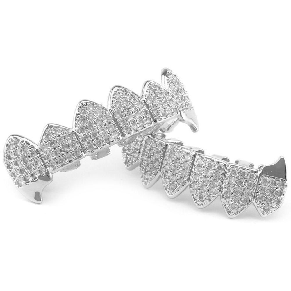 Silver Plated Top & Bottom Mouth Teeth Grills High Quality Silver